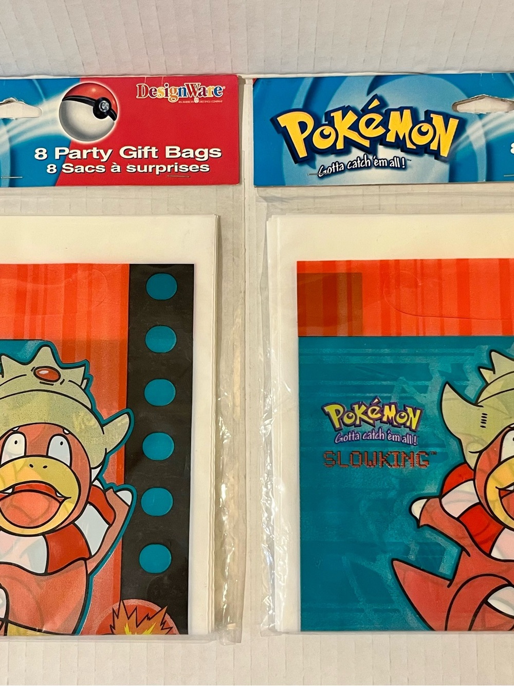 2000 Vintage Nintendo Pokemon SlowKing Party Gift Bags Pack of 8